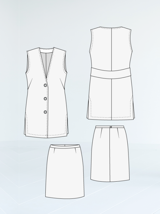 A087 Gilet & rok - Afbeelding 3