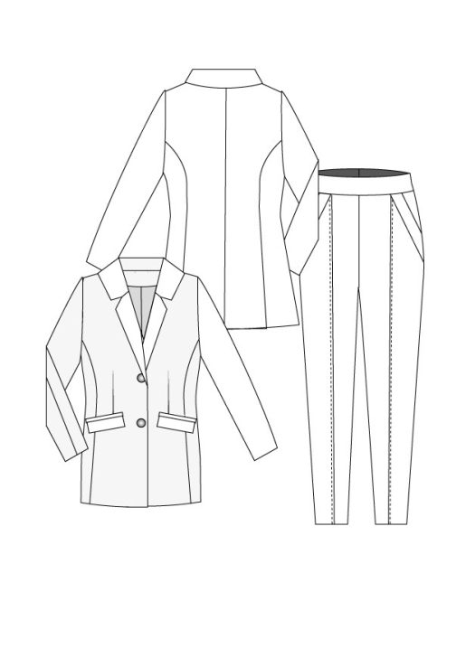 A094 oversized damespak (Colbert en Broek) - Afbeelding 3