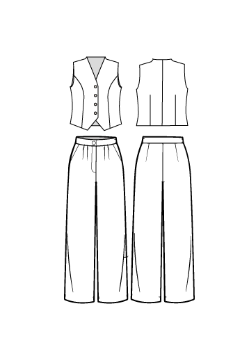A106 klassieke broek met gilet - Afbeelding 2
