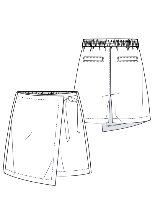 A152 Skort in wikkel-look