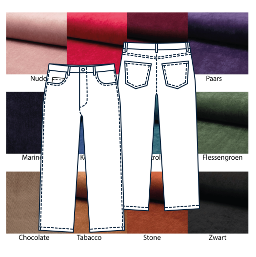 Klassieke 5-pocket ribbroek (met patroon op maat)